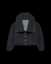 Lacivert Boxy Fit Denim Ceket