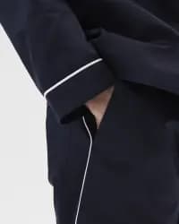 Lacivert Saten Erkek Pijama Üstü - 5