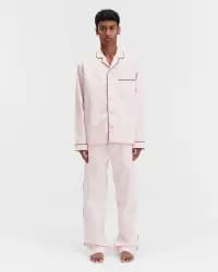 Pembe Saten Erkek Pijama Üstü - 1