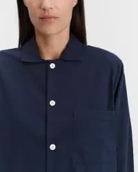 Lacivert Poplin Kadın Pijama Üstü - 4