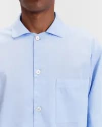 Açık Mavi Poplin Erkek Pijama Üstü - 4