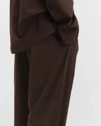 Kahverengi Poplin Kadın Pijama Altı - 4