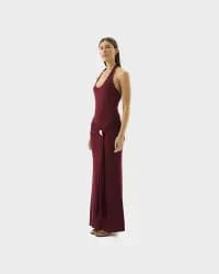 Julietta Halter Yaka Bordo Kadın Elbise - 2