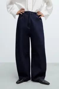 Baggy Lacivert Kadın Jean Pantolon - 4