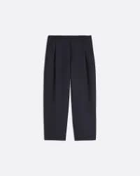 Cropped Pleated Lacivert Erkek Pantolon - 0