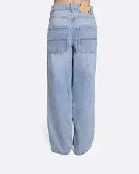 Baggy Mavi Kadın Jean Pantolon - 4