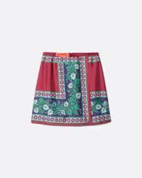 Mini Foulard Kırmızı Kadın Etek - 0