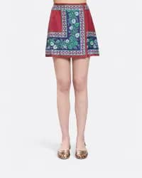 Mini Foulard Kırmızı Kadın Etek - 4