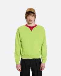 Kontrast Yakalı Açık Yeşil Erkek Sweatshirt - 2