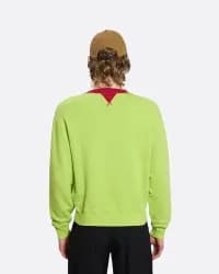 Kontrast Yakalı Açık Yeşil Erkek Sweatshirt - 3