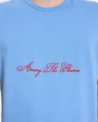 Among The Flowers Mavi Erkek T-Shirt - 4