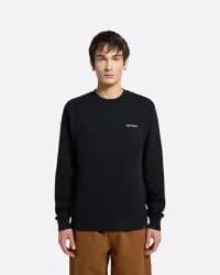 Script Embroidery Siyah Erkek Sweatshirt - 2