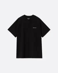 Script Embroidery Siyah Erkek T-shirt - 0