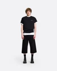 Script Embroidery Siyah Erkek T-shirt - 1