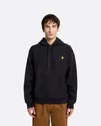 American Script Siyah Erkek Kapüşonlu Sweatshirt - 2