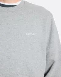 Script Embroidery Gri Erkek Sweatshirt - 4