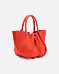 Small Ruched Turuncu Kadın Tote Çanta - 1