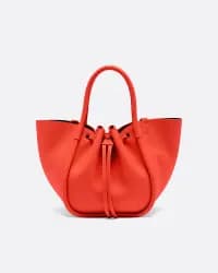 Small Ruched Turuncu Kadın Tote Çanta - 2