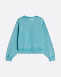 Fountain Stamp Faded Relaxed Mavi Kadın Sweatshirt - 6